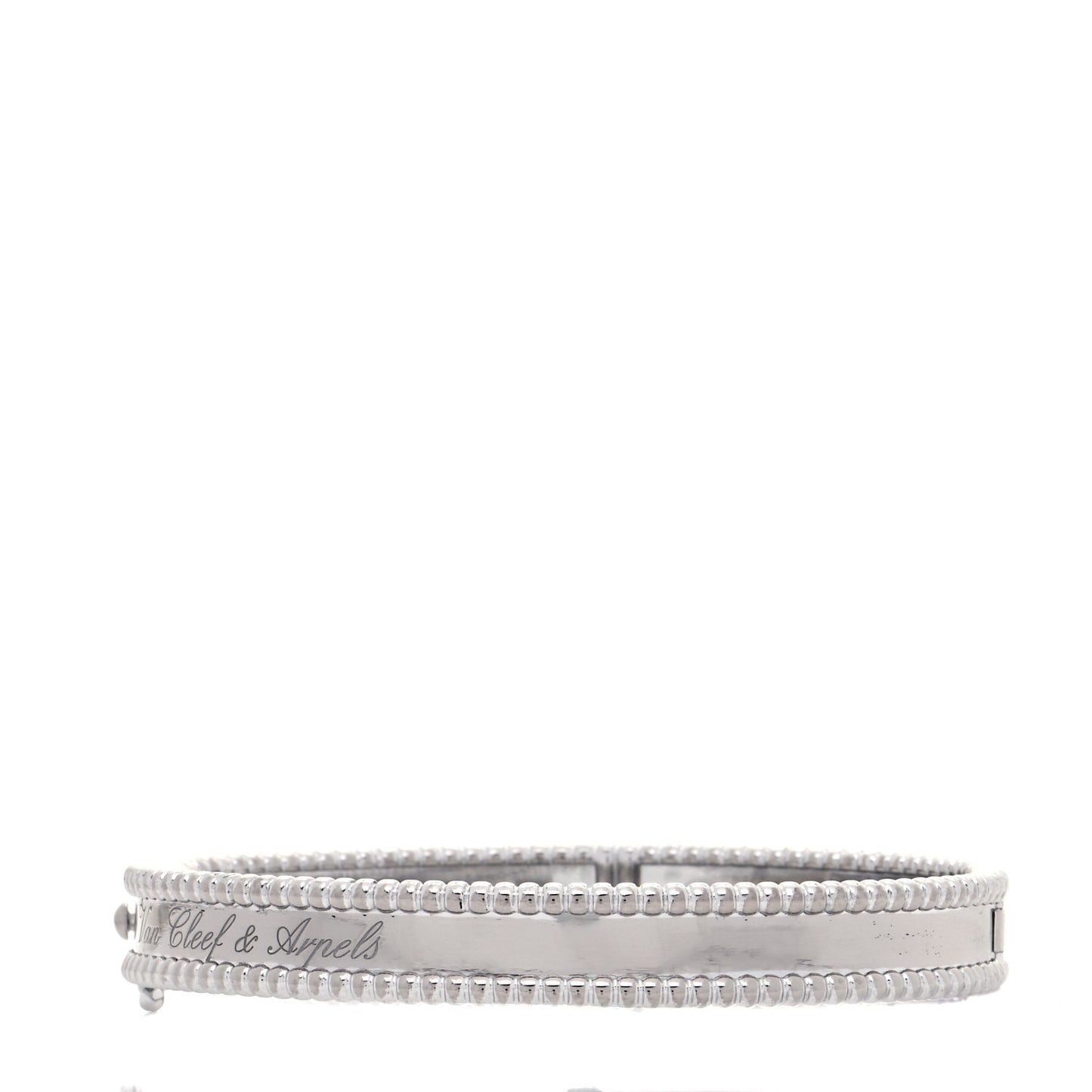 18K White Gold Perlee Signature Bangle Bracelet S