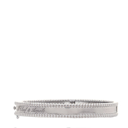Van Cleef & Arpels 18K White Gold Perlee Signature Bangle Bracelet S 3 of 7