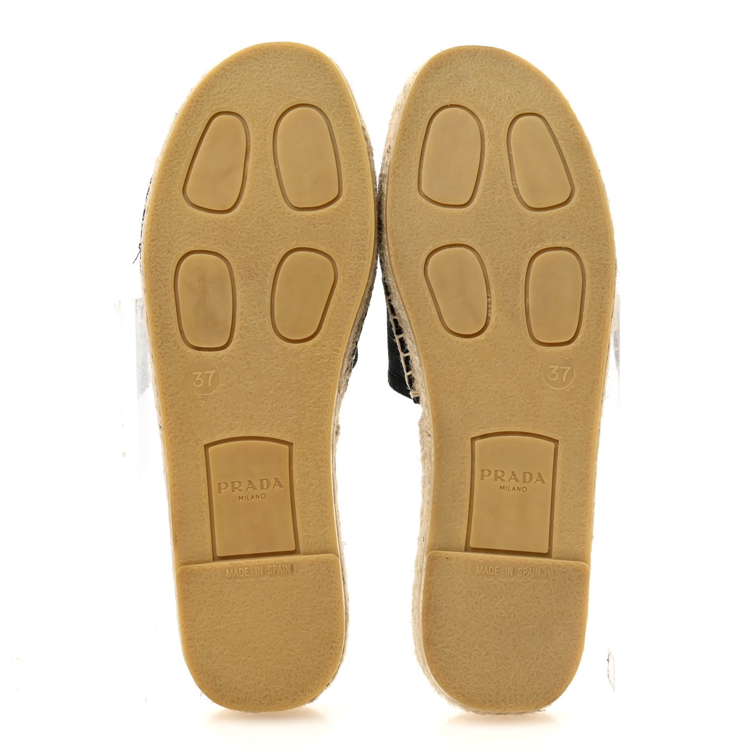 Prada Canvas Gabardine Triangle Logo Espadrilles Sandals 37 Black 6 of 10
