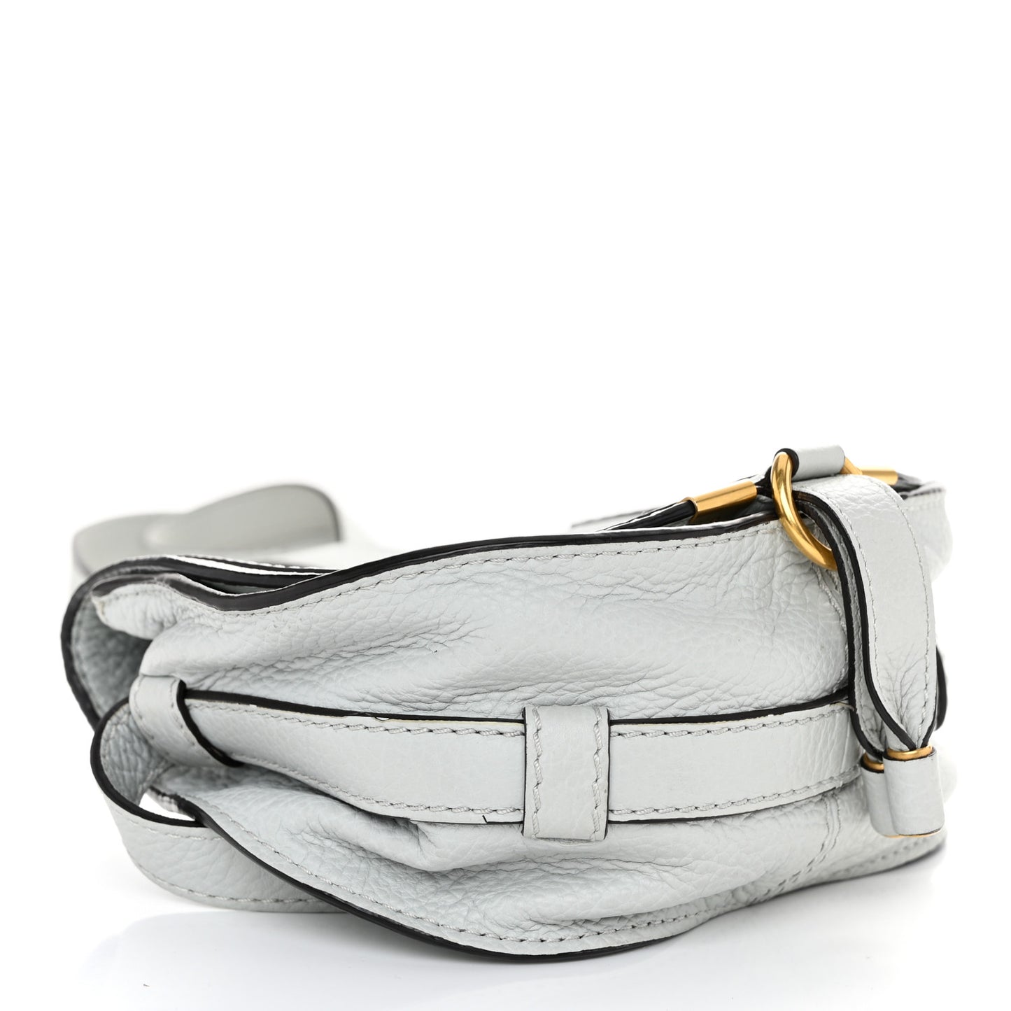Calfskin Mini Marcie Round Crossbody Bag Faded Blue