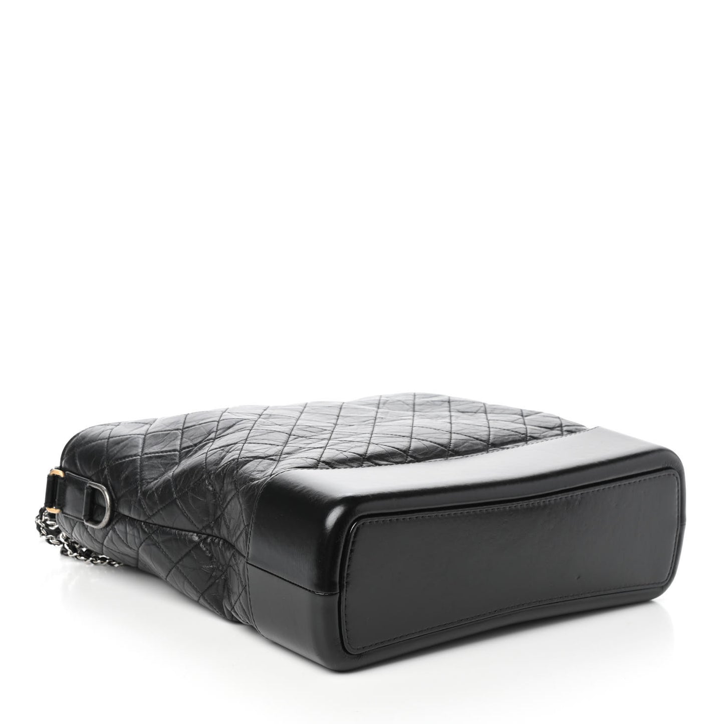 Aged Calfskin Quilted Maxi Gabrielle Hobo Black