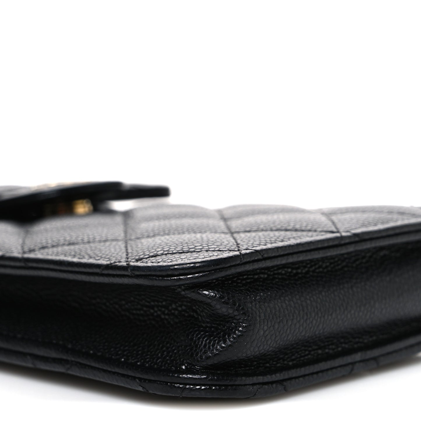 Caviar Quilted Classic Phone Holder Black