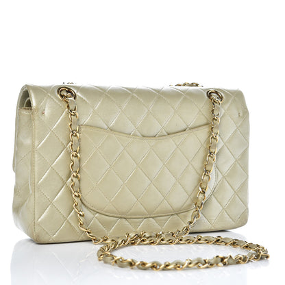 Chanel Metallic Lambskin Quilted Medium Double Flap Light Gold 3 of 22