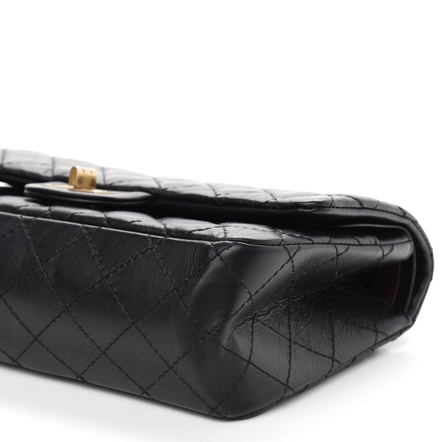 Aged Calfskin Quilted 2.55 Reissue 225 Flap Black