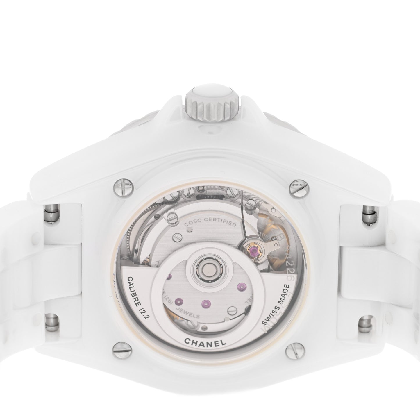 Stainless Steel Ceramic Diamond Bezel 33mm J12 Automatic Watch White