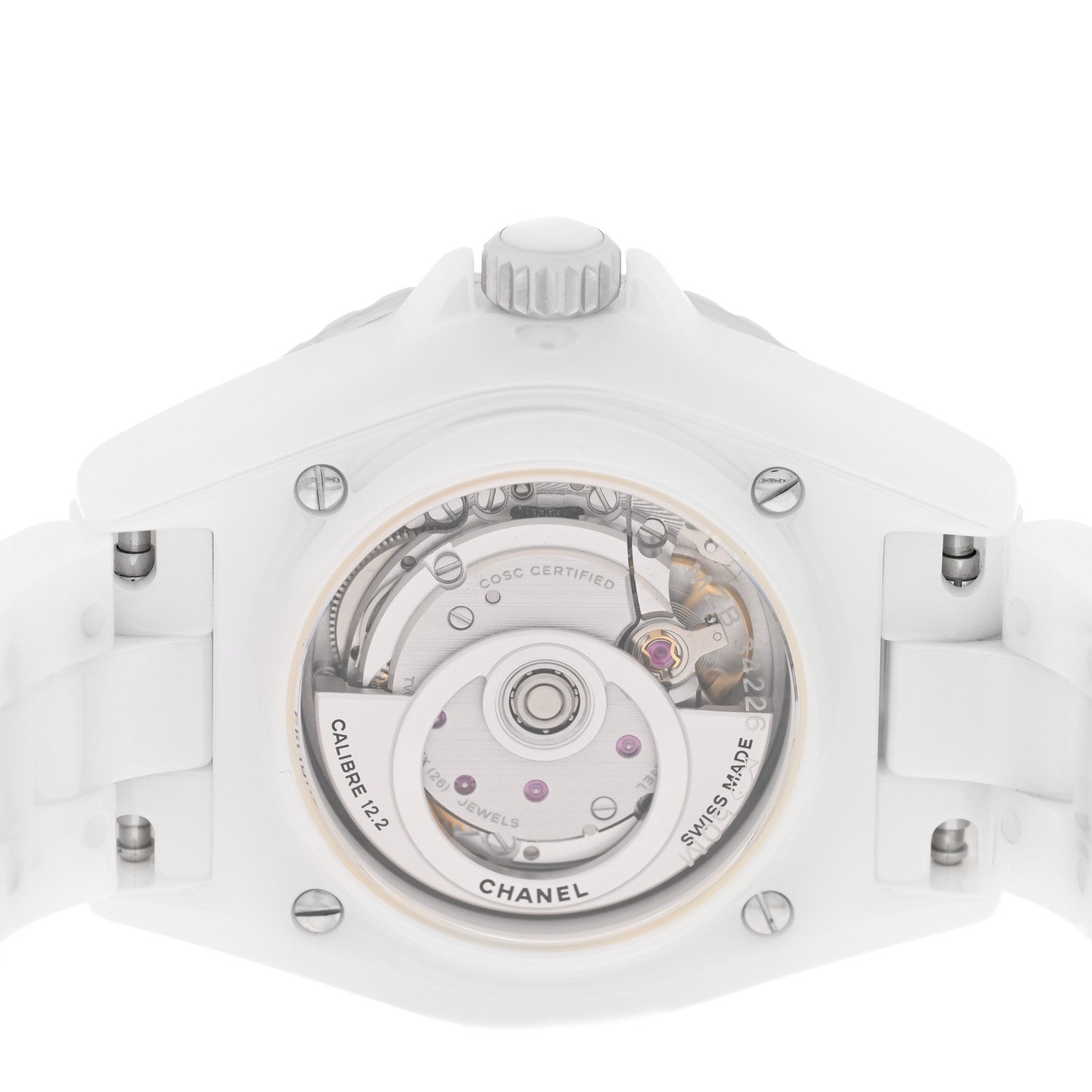Chanel Stainless Steel Ceramic Diamond Bezel 33mm J12 Automatic Watch White 4 of 4