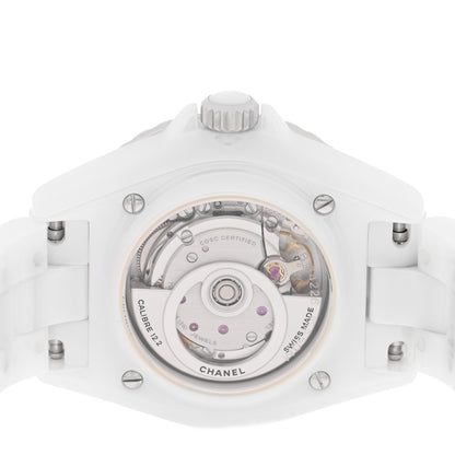 Chanel Stainless Steel Ceramic Diamond Bezel 33mm J12 Automatic Watch White 4 of 4