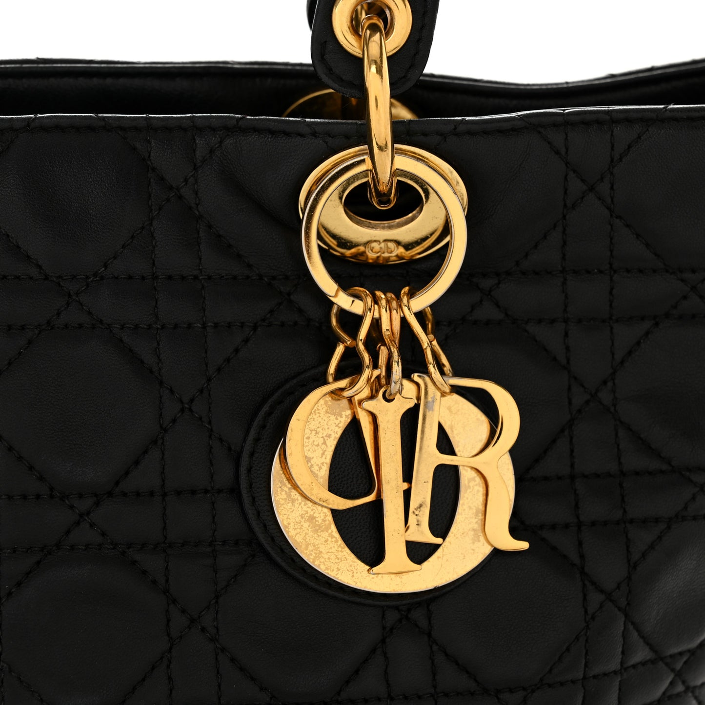 Lambskin Cannage Large Lady Dior Black