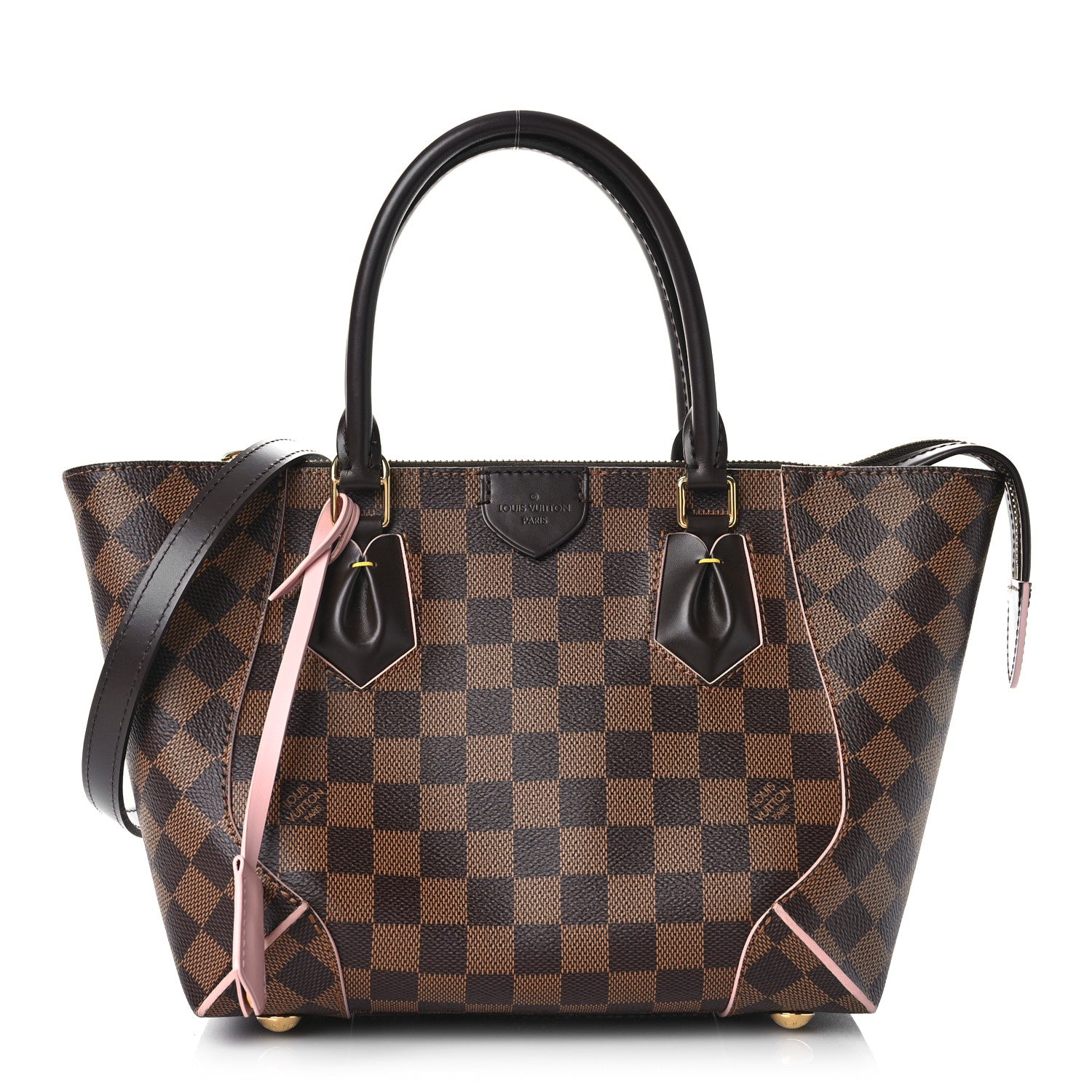 Louis Vuitton Damier Ebene Caissa Tote PM Rose Ballerine 1 of 11