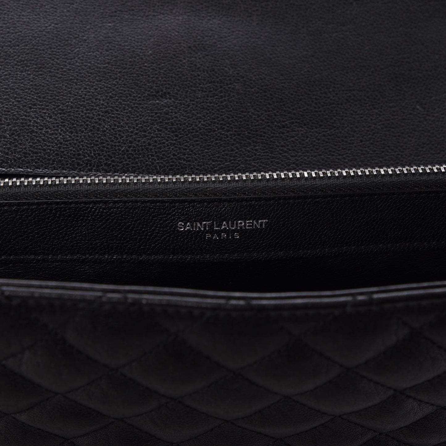 Sheepskin Tri-quilt Monogram Large College Satchel Black
