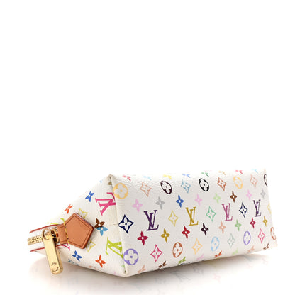 Louis Vuitton Monogram Multicolor Cosmetic Pouch White Litchi 4 of 6