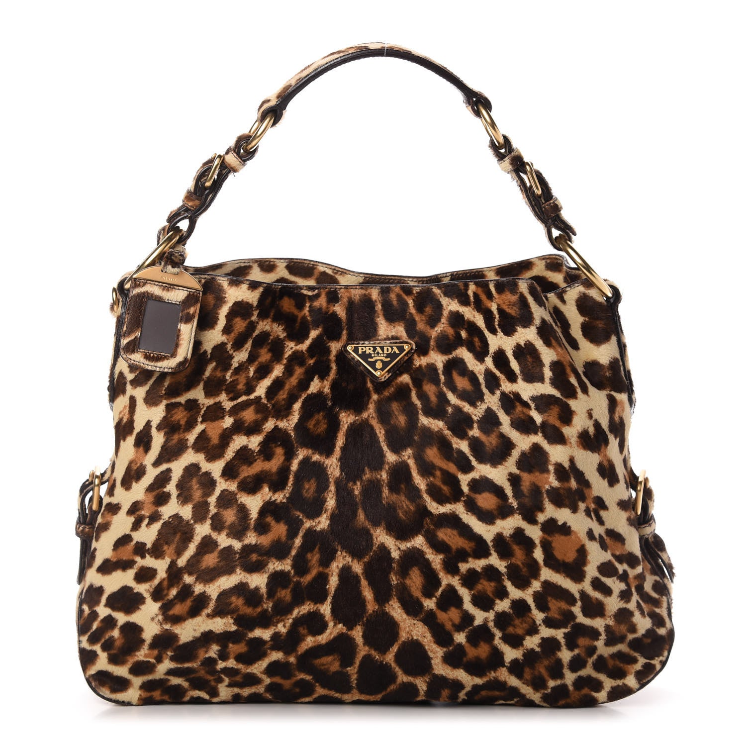 Prada Calf Hair Leopard Print Shoulder Bag Avorio 1 of 14