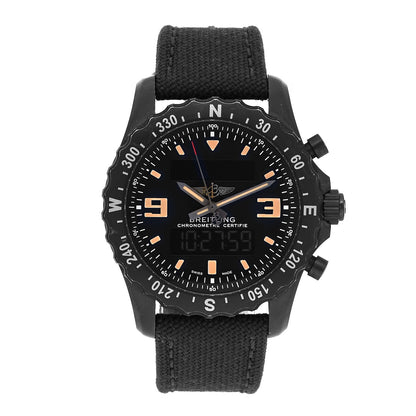 Breitling Black Steel Nylon 42mm Aerospace Military GMT Alarm Quartz Watch Black M78366 1 of 5