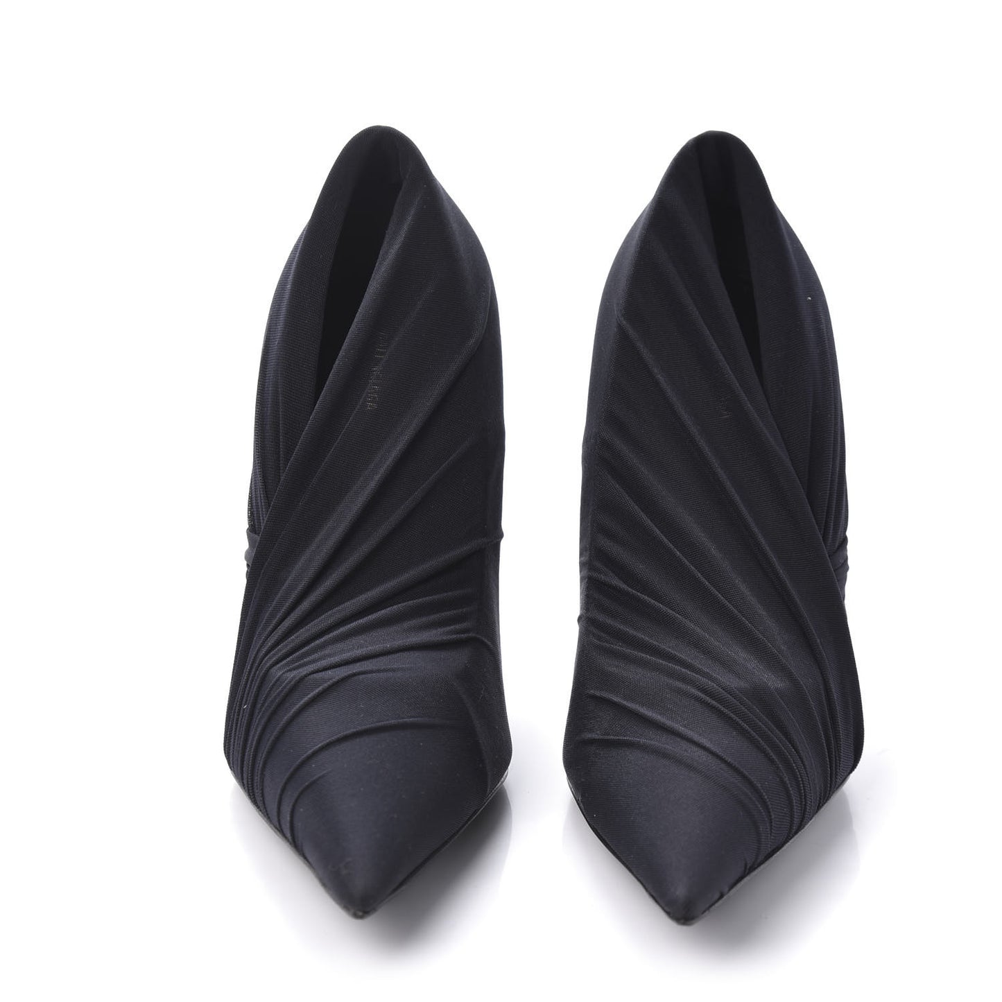 Jersey Crepe Drape Knife Pointed Pumps 38.5 Black
