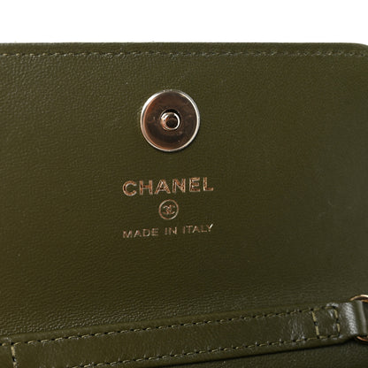 Chanel Lambskin Quilted Flap Chain Belt Bag Khaki 6 of 10