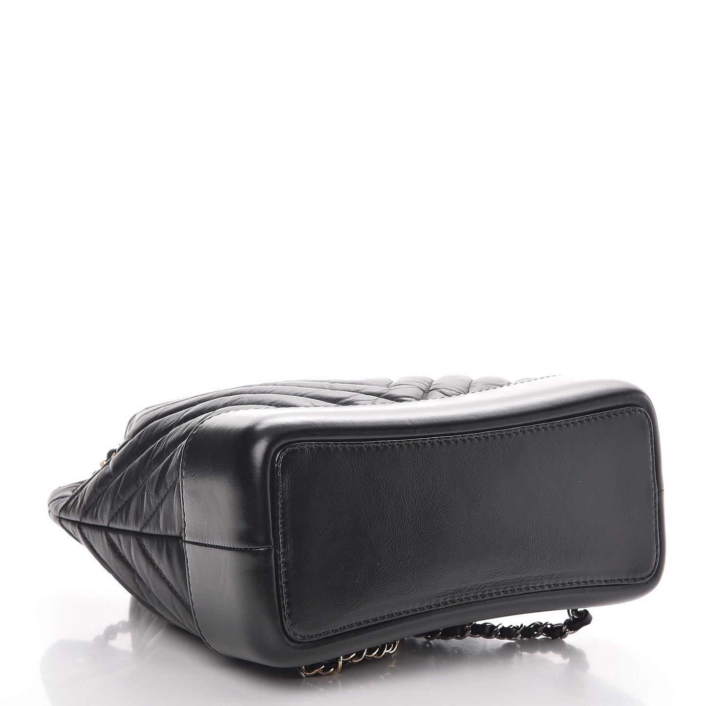 Aged Calfskin Chevron Quilted Small Gabrielle Backpack Black