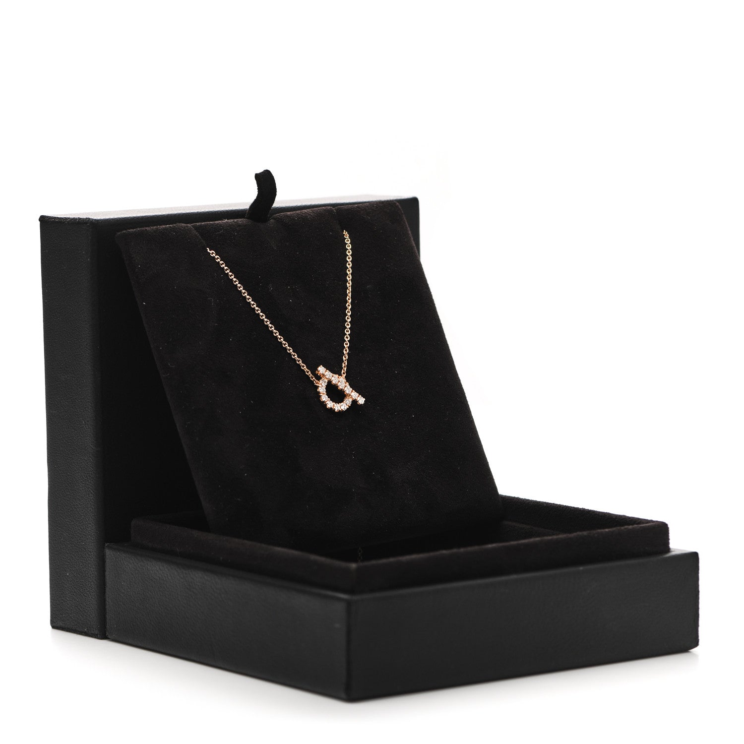 Hermes 18K Rose Gold Diamond Finesse Pendant Necklace 5 of 5