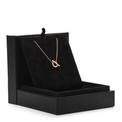 Hermes 18K Rose Gold Diamond Finesse Pendant Necklace 5 of 5