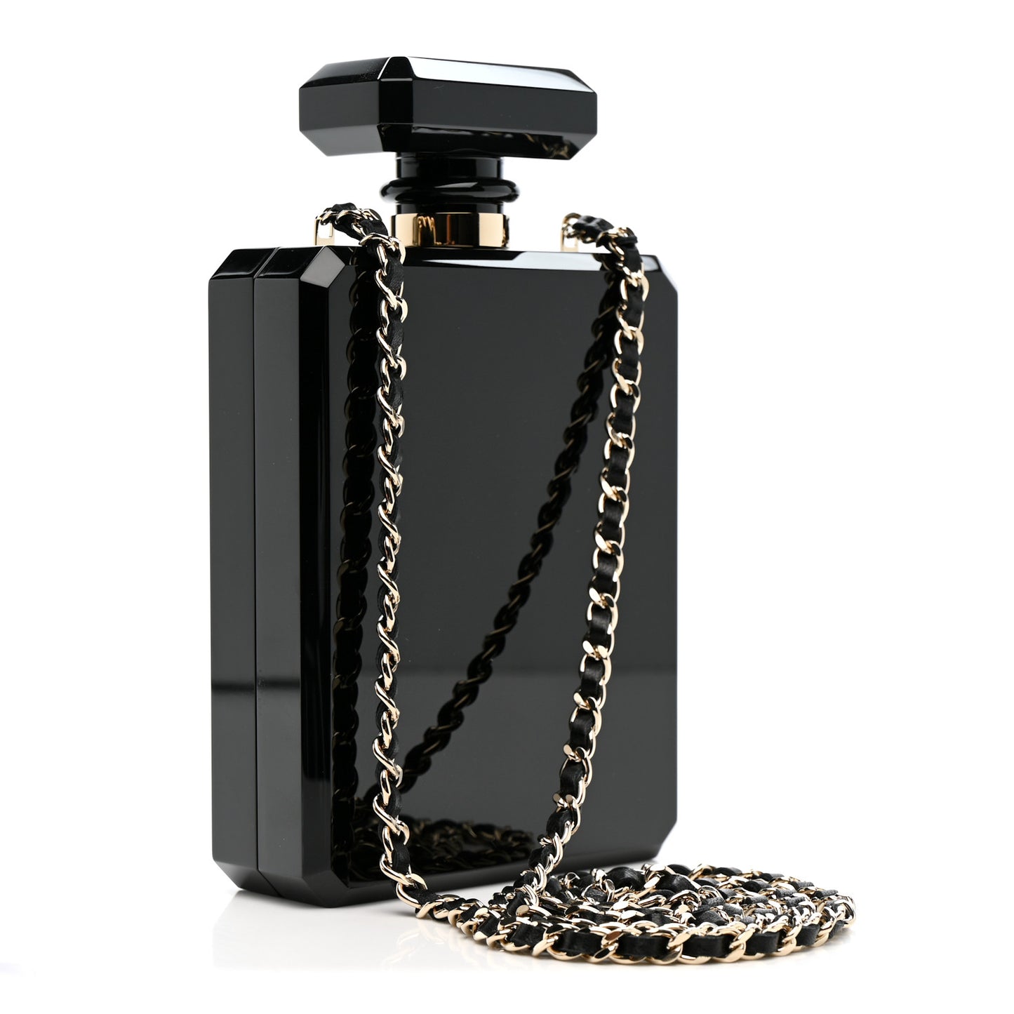 Plexiglass Perfume Bottle Clutch  Black