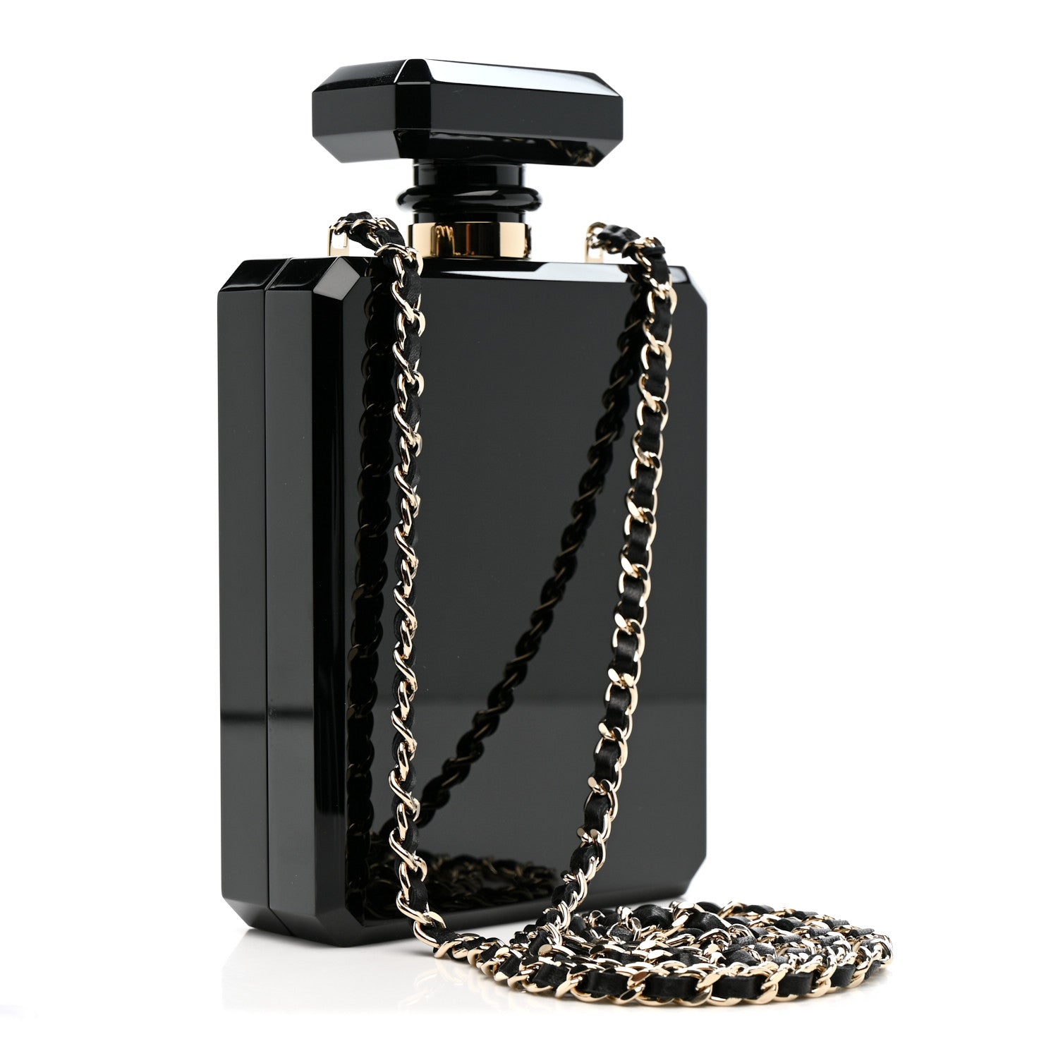 Chanel Plexiglass Perfume Bottle Clutch  Black 3 of 11