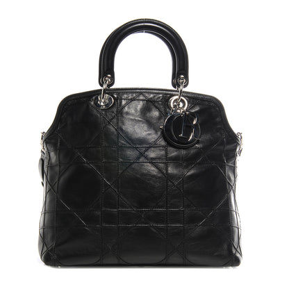 Christian Dior Lambskin Cannage Medium Granville Tote Black 1 of 8