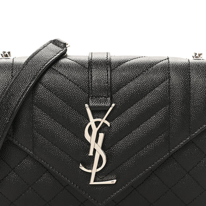 Saint Laurent Grain De Poudre Textured Mixed Matelasse Triquilt Small Monogram Satchel Black 6 of 8