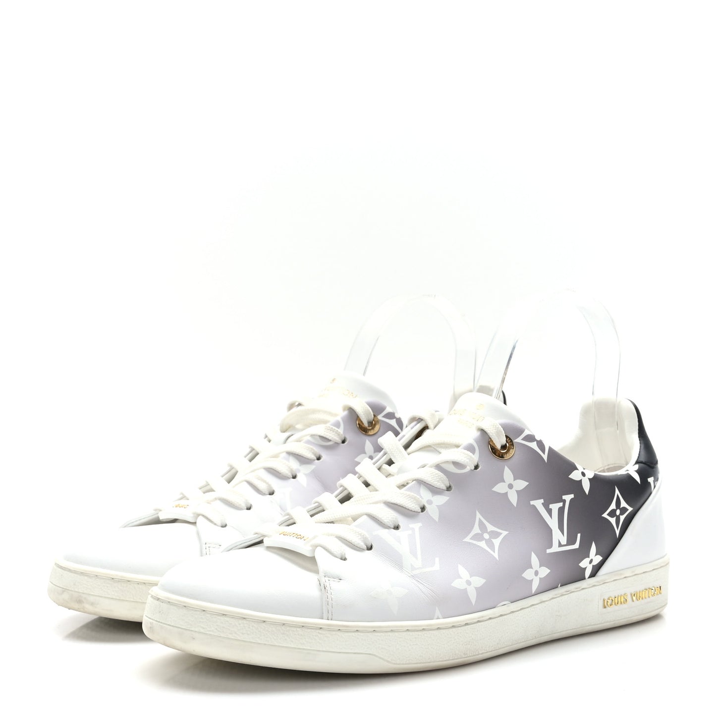 Calfskin Monogram Frontrow Sneakers 41 White Black