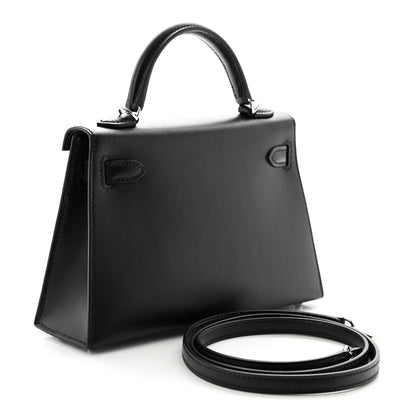 Hermes Tadelakt Sombrero Box Pampilles Mini Kelly Sellier 20 Black 6 of 19