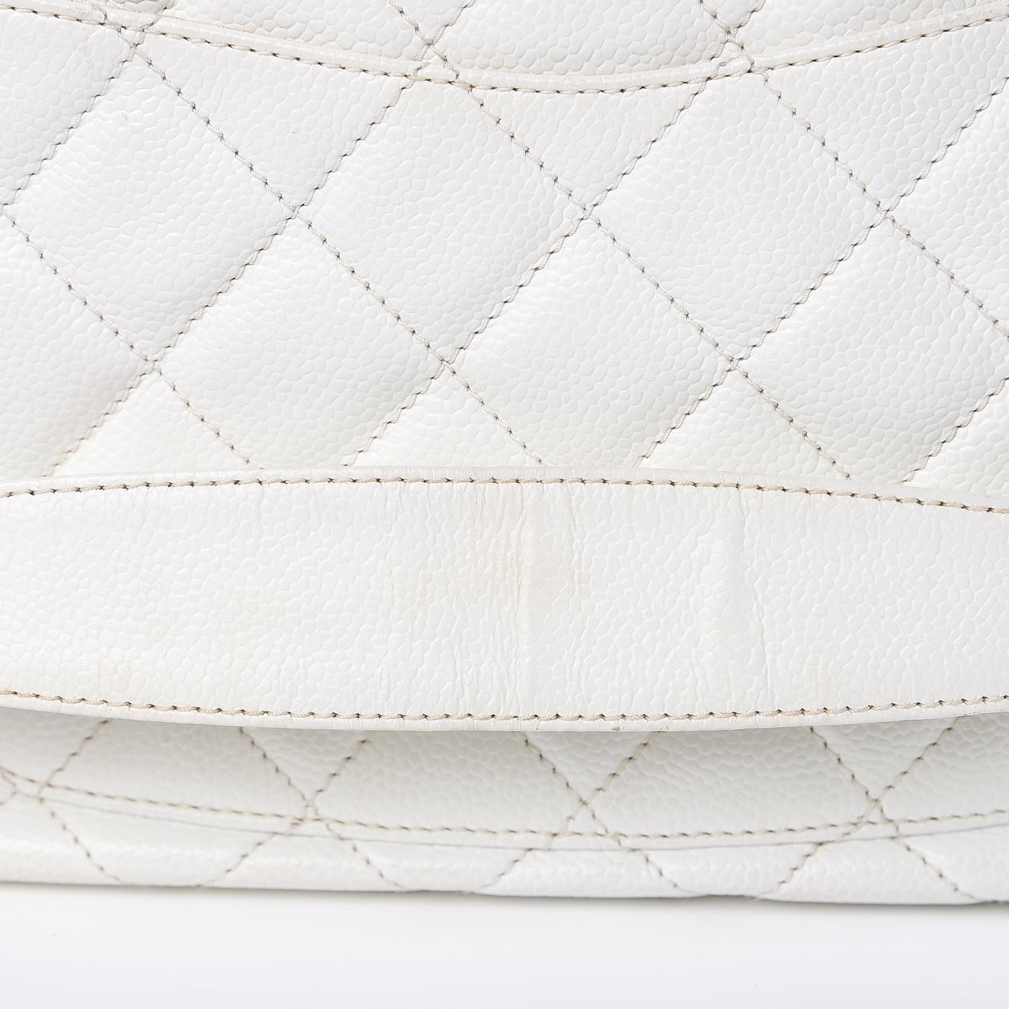 Caviar Quilted Hobo White