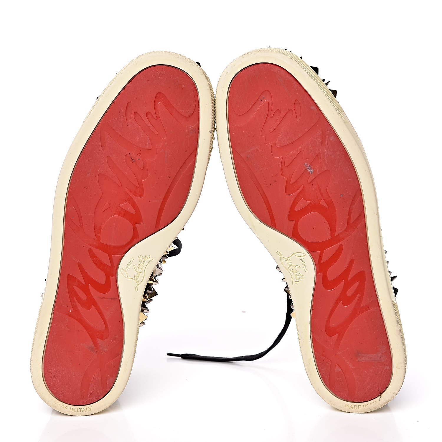 Christian Louboutin Calfskin Mens Louis Pik Pik Spikes Flat Sneakers 39 Black 5 of 17