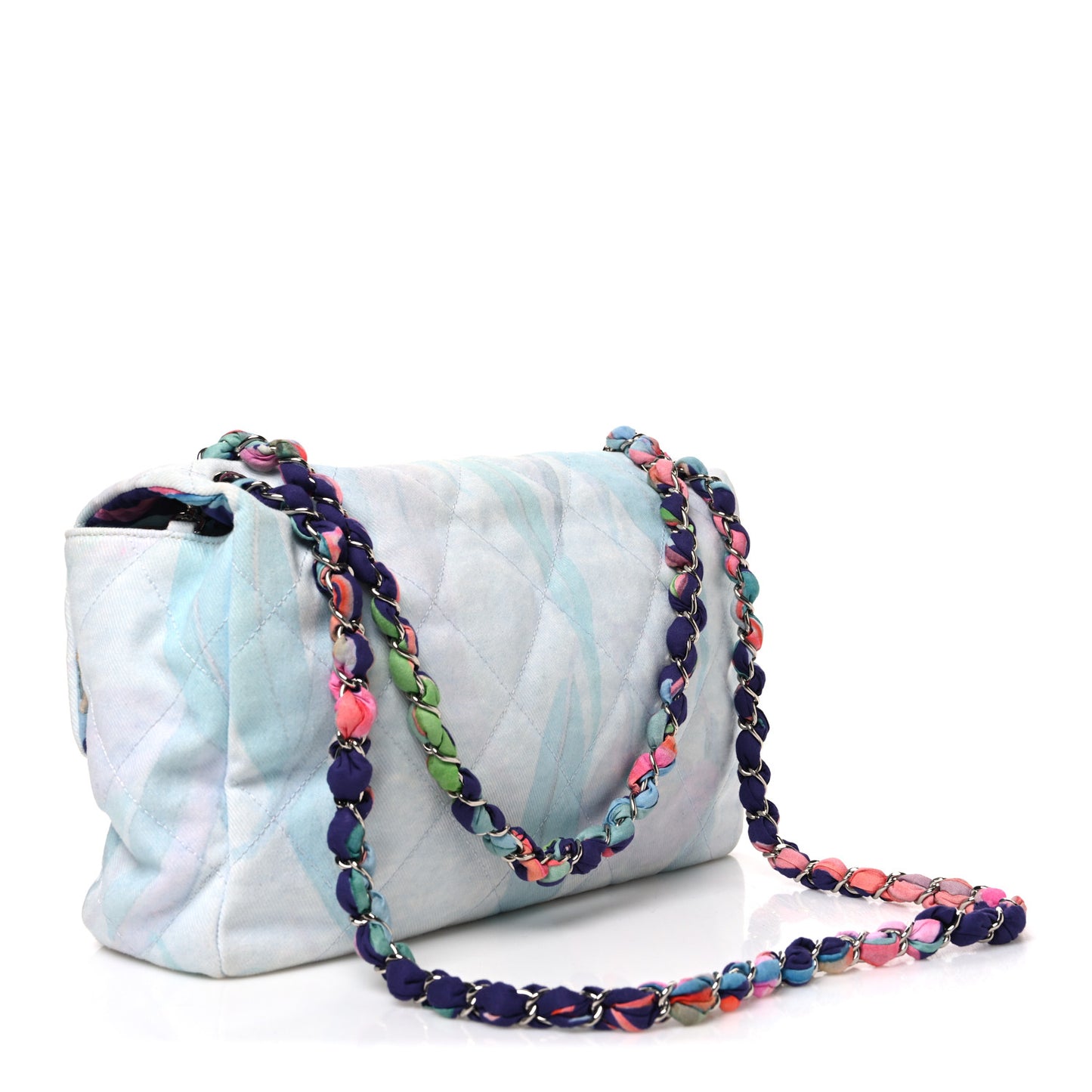 Canvas Quilted Jungle Jeans Flap White Multicolor