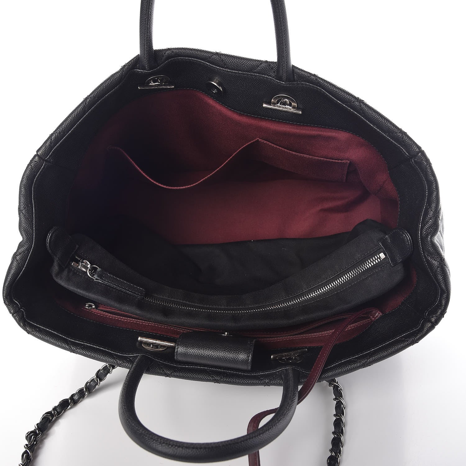 Chanel Caviar Quilted Large Coco Handle Shopping Tote Black 7 of 9