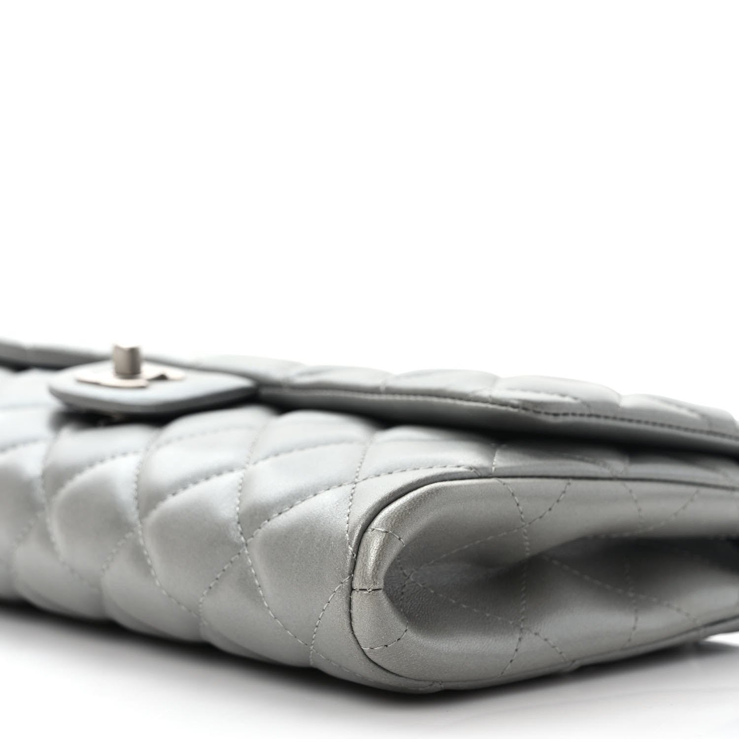 Chanel Lambskin Quilted Clutch With Chain Flap Grey 9 of 9