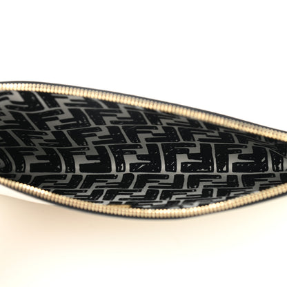 Fendi X JOSHUA VIDES Coated Canvas Stamp Patch Medium Flat Pouch White Black 5 of 7