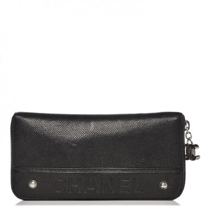 Chanel Caviar Outdoor Ligne Zip Around Wallet Black 1 of 11
