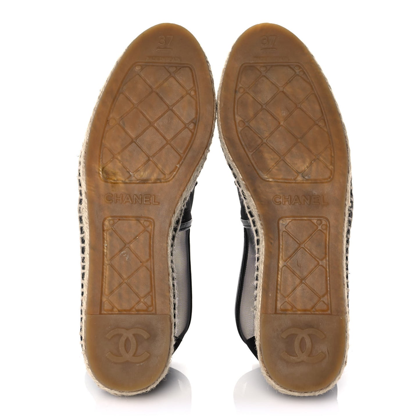 Mesh Grosgrain CC Espadrilles 37 Black