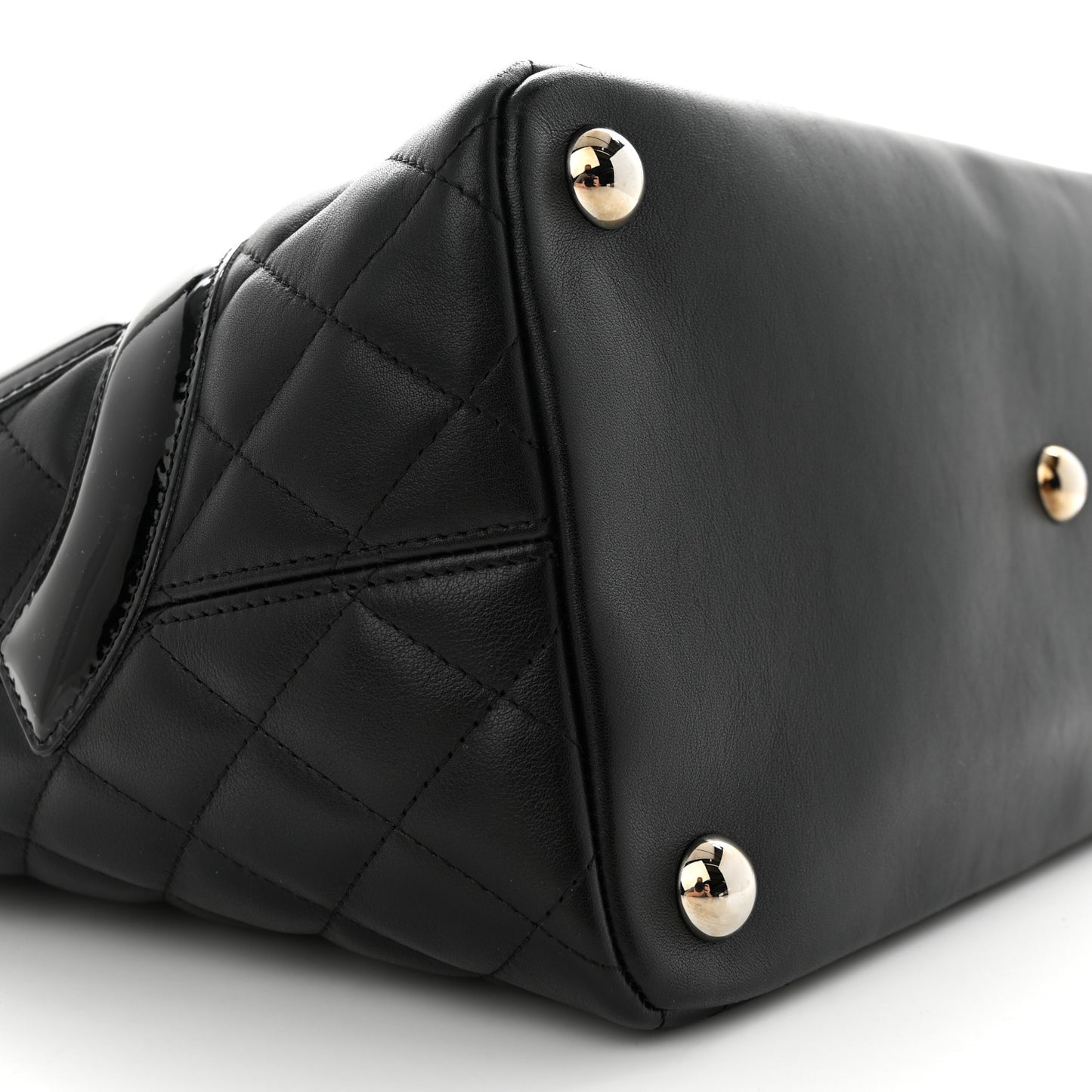 Calfskin Quilted Large Cambon Tote Black