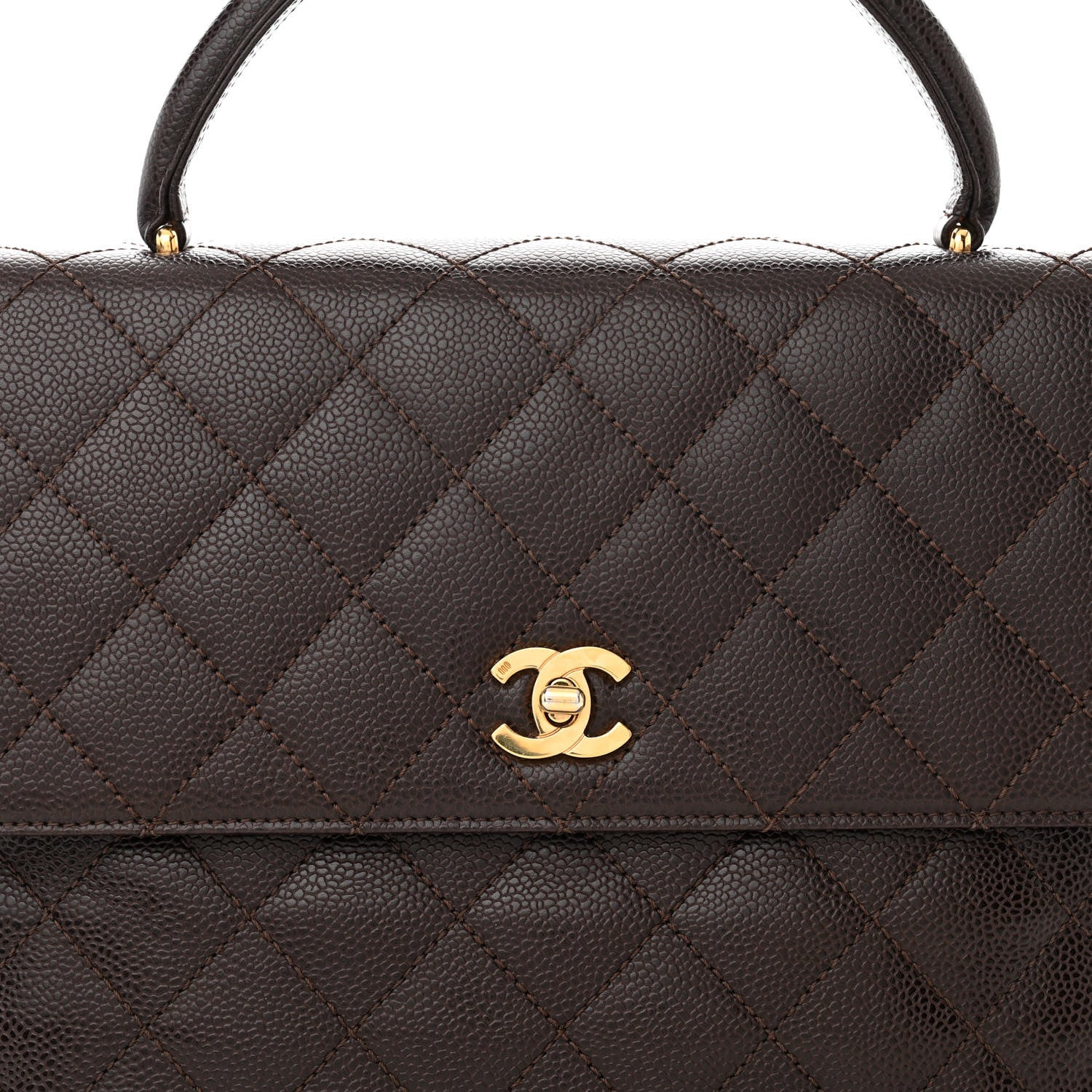 Chanel Caviar Quilted Jumbo Kelly Flap Brown 7 of 10
