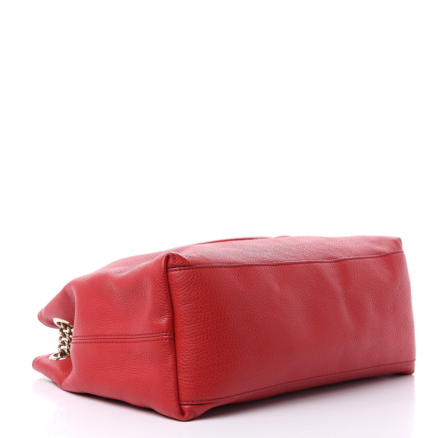 Gucci Pebbled Calfskin Medium Soho Chain Shoulder Bag Tabasco Red 4 of 11