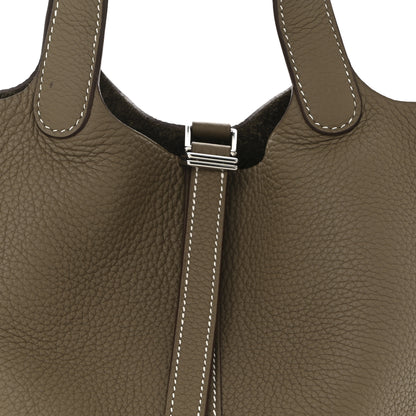 Hermes Taurillon Clemence Picotin Lock 18 PM Etoupe 8 of 10