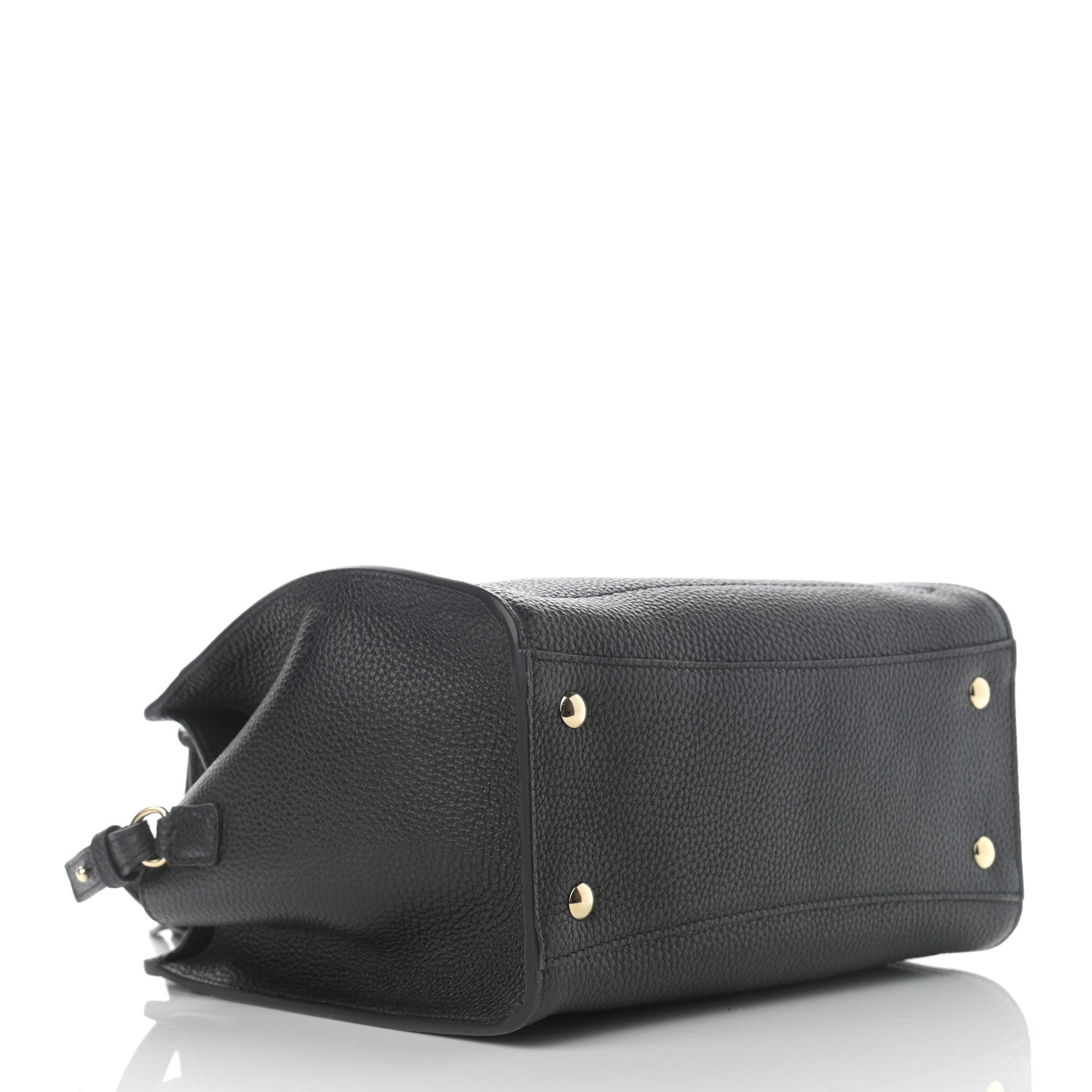 Salvatore Ferragamo Hammered Calfskin Double Handle Small Amy Tote Black 4 of 12