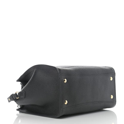 Salvatore Ferragamo Hammered Calfskin Double Handle Small Amy Tote Black 4 of 12