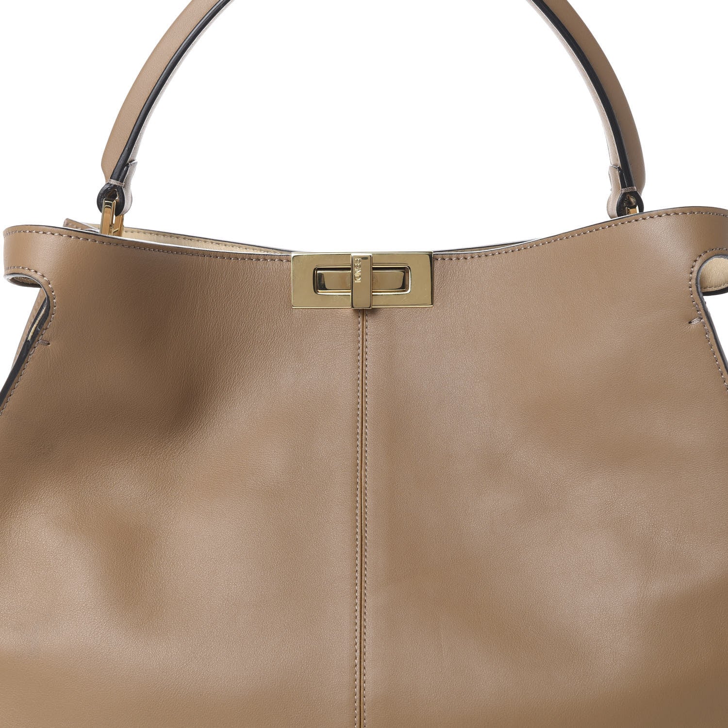 Fendi Vitello Seta Century Large Peekaboo X-Lite Miel Scuro Camelia 7 of 12