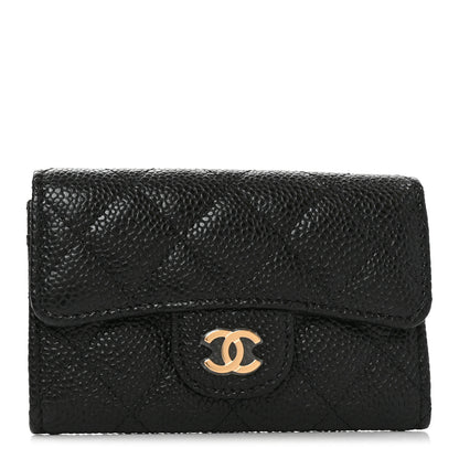 Chanel Caviar Quilted Flap Card Holder Wallet Black 1 of 8