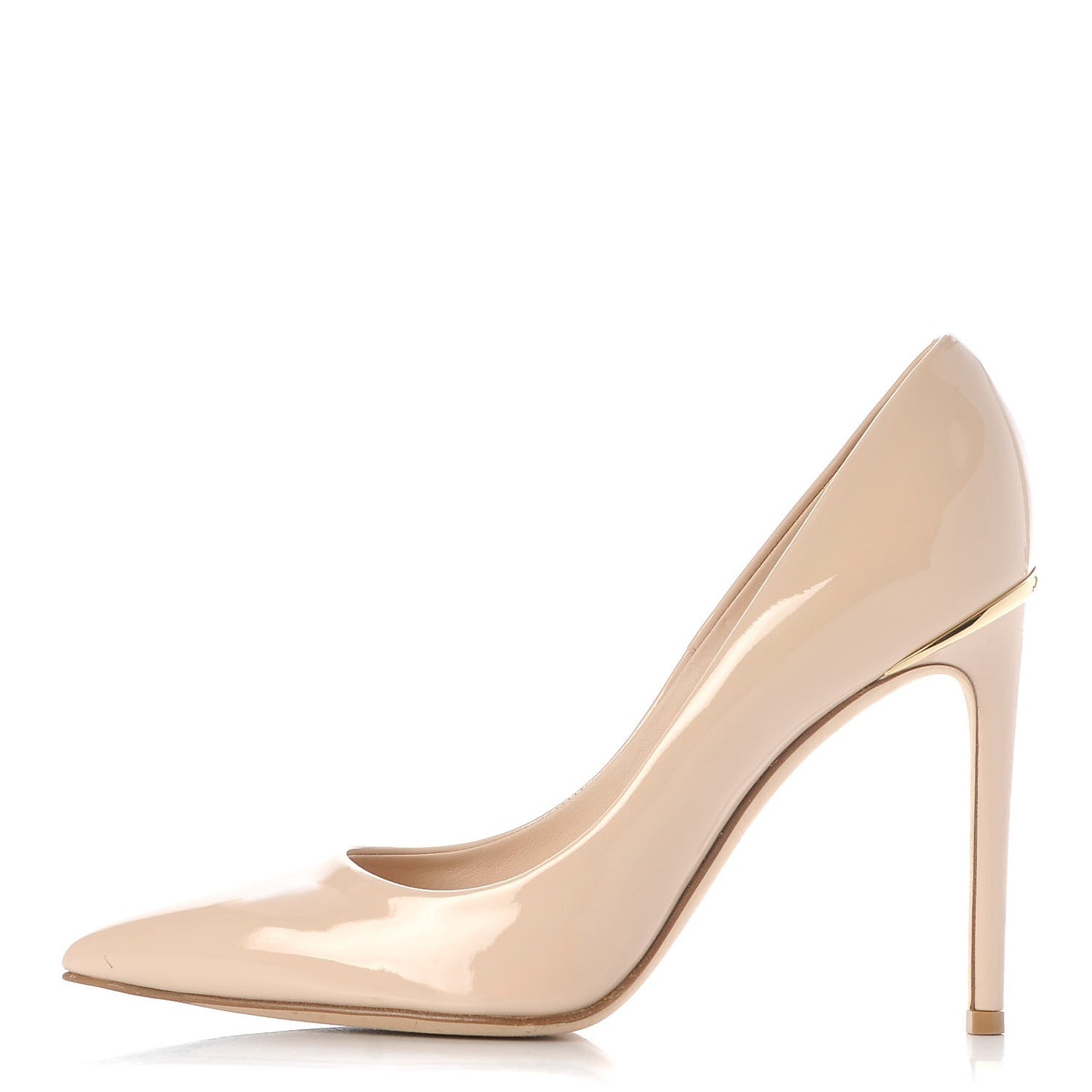 Patent Calfskin Eyeline Pumps 38 Nude