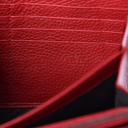 Gucci Calfskin GG Marmont Chain Wallet Vulcanic Red 6 of 10