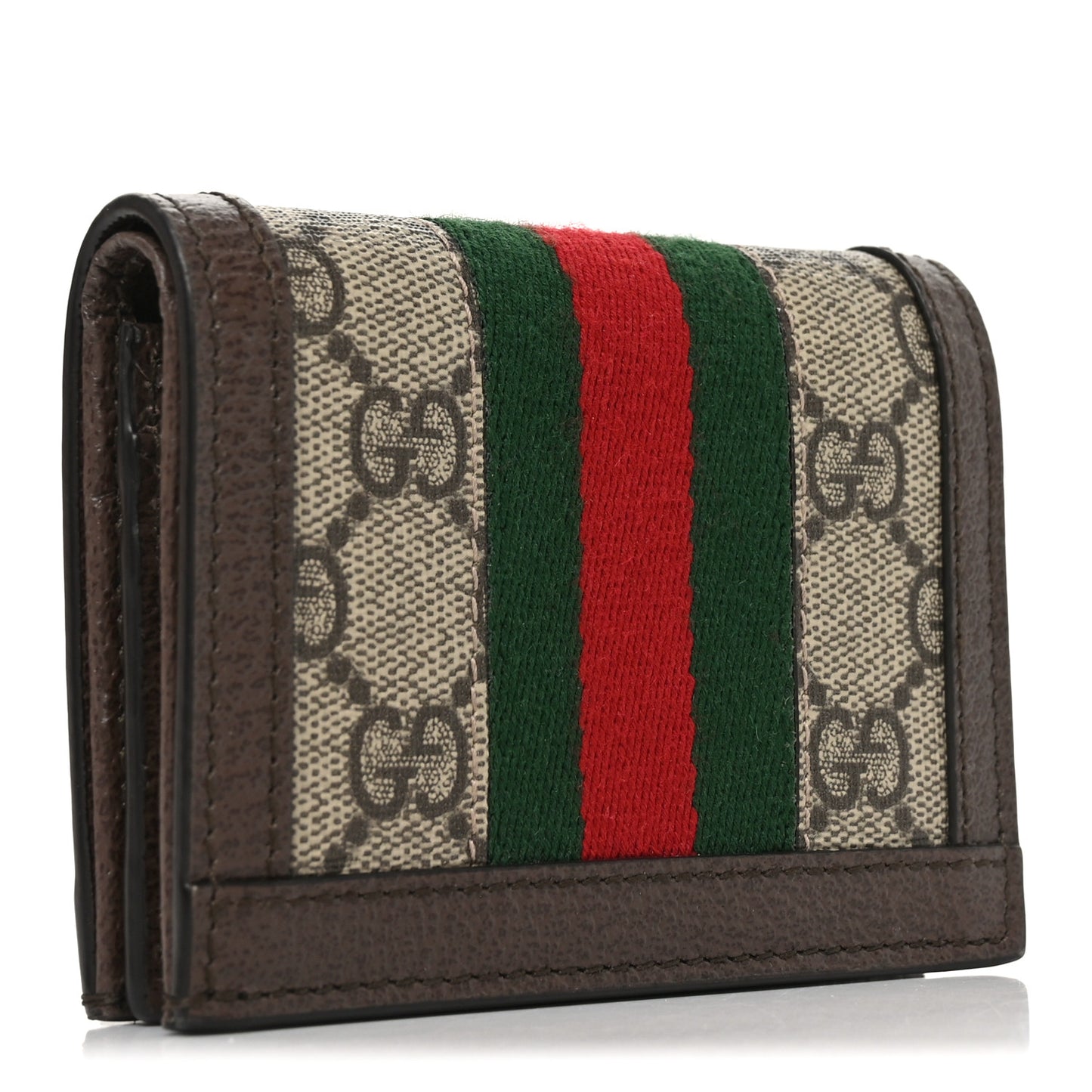 GG Supreme Monogram Web Ophidia Card Case Beige New Acero