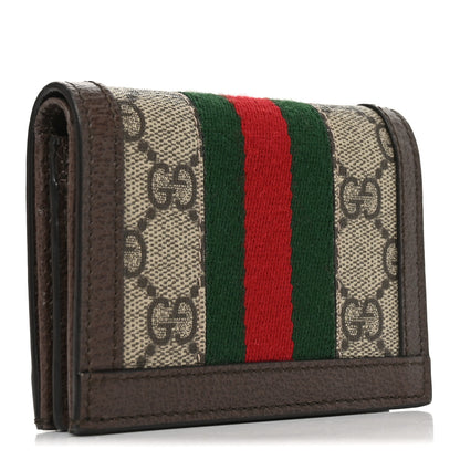 Gucci GG Supreme Monogram Web Ophidia Card Case Beige New Acero 3 of 7