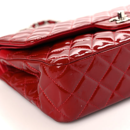 Chanel Patent Calfskin Quilted Medium Double Flap Dark Red 8 of 9