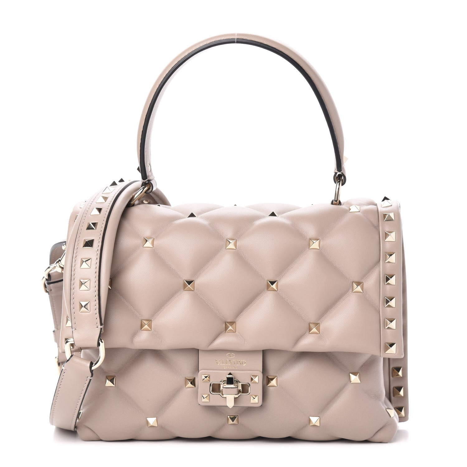 Valentino Garavani Nappa Medium Candystud Top Handle Bag Poudre 1 of 11